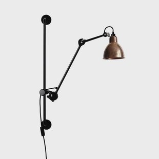 Lampe Gras - 210 Wandlamp Zwart/Raw Koper/Wit