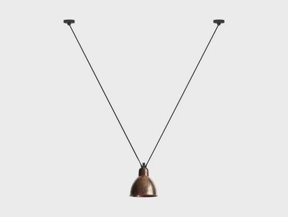 Lampe Gras - 323 L Hanglamp Round Raw Copper/White