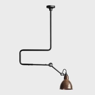 Lampe Gras - 312 Plafondlamp Zwart/Raw Koper/Wit