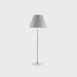 Costanza VloerLamp met Dimmer Alu/Mistic White Luceplan - Woonkamer - Aluminium