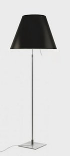 Costanza VloerLamp met Dimmer Alu/Liquorice Black Luceplan - Woonkamer - Aluminium