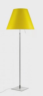 Costanza VloerLamp Alu/Smart Yellow Luceplan - Woonkamer - Aluminium