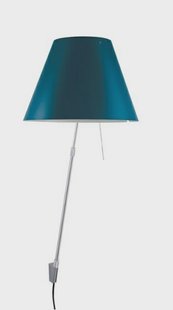 Costanza Wandlamp met Dimmer Alu/Petroleum Blue Luceplan - Woonkamer - Aluminium