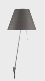 Costanza Wandlamp met Dimmer Alu/Concrete Gray Luceplan - Woonkamer - Aluminium