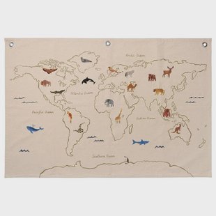 ferm LIVING - The World Textile Map Off-White