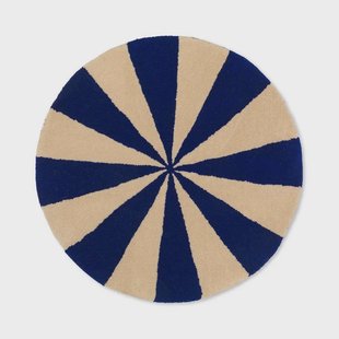 ferm LIVING - Arch Tufted tapijt Small Bright Blue/crème