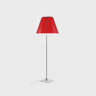 Costanza VloerLamp met Dimmer Alu/Primary Red Luceplan - Woonkamer - Aluminium