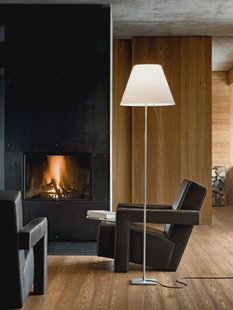 Costanza VloerLamp met Dimmer Alu/Concrete Gray Luceplan - Woonkamer - Aluminium