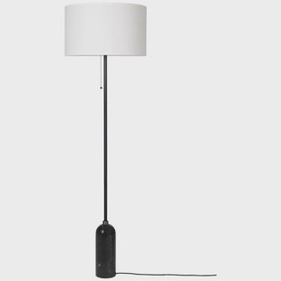 GUBI - Gravity VloerLamp Zwart Marmer/Wit