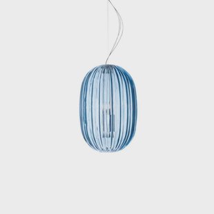 Plass Medium Hanglamp Licht Blauw 3,2m Foscarini - Eetkamer - Kunststof