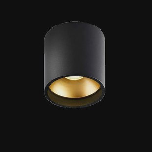 LIGHT-POINT - Solo 1 Round plafondlamp, zwart/goud, dimbaar
