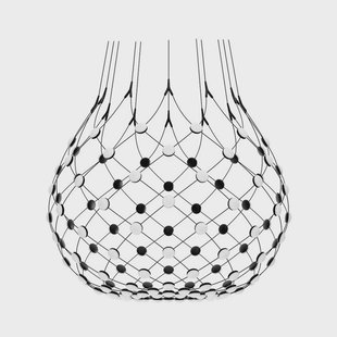 Mesh LED hanglamp, Ø 100 cm, zwart, smart Luceplan - Metaal