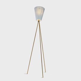Northern - Oslo Wood VloerLamp Goud/Licht Blauw