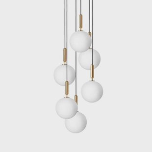 Nuura Aps - Miira 6 Kroonluchter Large Brass/Opal White Nuura