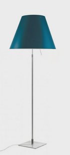 Costanza VloerLamp met Dimmer Alu/Petroleum Blue Luceplan - Woonkamer - Aluminium