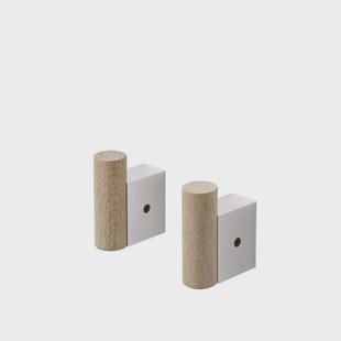 Muuto - Attach Hook Set of 2 Oak/Aluminum