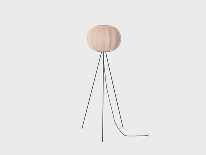 Knit-Wit 45 Round Vloerlamp Hoog Sandstone Made By Hand - Woonkamer - Aluminium