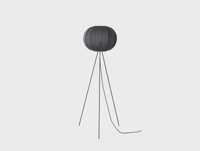 Knit-Wit 45 Round Vloerlamp Hoog Zwart Made By Hand - Woonkamer - Aluminium
