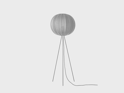 Knit-Wit 60 Round Vloerlamp Hoog Silver Made By Hand - Woonkamer - Aluminium