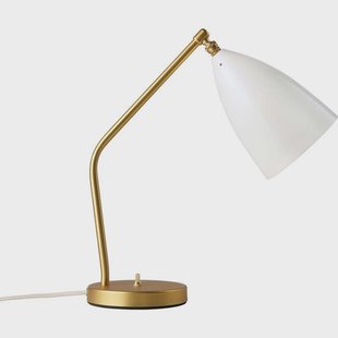 GUBI - Gräshoppa Taffellamp Glossy Alabaster White/Brass