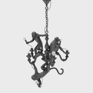 SELETTI - Monkey Chandelier Zwart