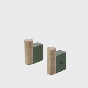 Muuto - Attach Hook Set of 2 Oak/Donker Green