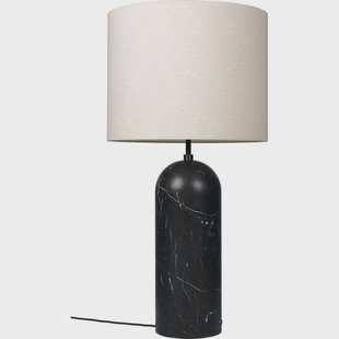 GUBI - Gravity XL Low Vloerlamp Black Marble/Canvas