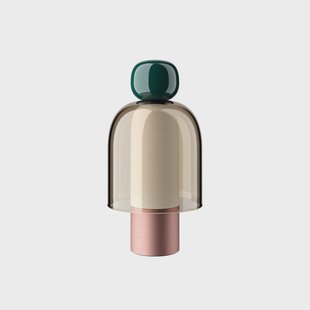 Lodes - Easy Peasy ToGo tafellamp, roségoud/donkergroen