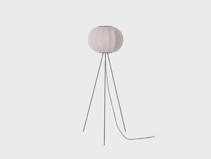 Knit-Wit 45 Round Vloerlamp Hoog Light Pink Made By Hand - Woonkamer - Aluminium