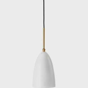 GUBI - Gräshoppa Hanglamp Glossy Alabaster White/Brass