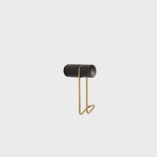 Woud - Around Kapstokhaak Small Black/Oak/Brass