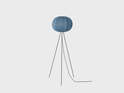 Knit-Wit 45 Round Vloerlamp Hoog Blue Stone Made By Hand - Woonkamer - Aluminium