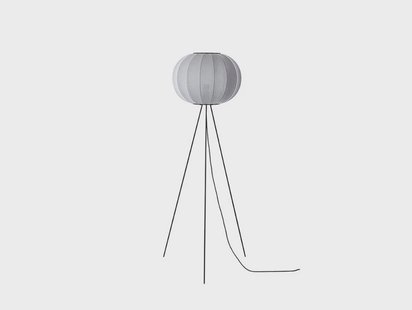 Knit-Wit 45 Round Vloerlamp Hoog Silver Made By Hand - Woonkamer - Aluminium