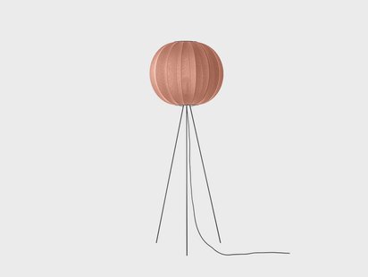 Knit-Wit 60 Round Vloerlamp Hoog Coral Made By Hand - Woonkamer - Aluminium