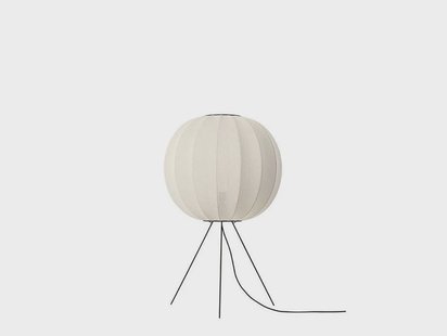 Knit-Wit 60 ronde vloerlamp, wit, 100 cm Made By Hand - Woonkamer - Aluminium
