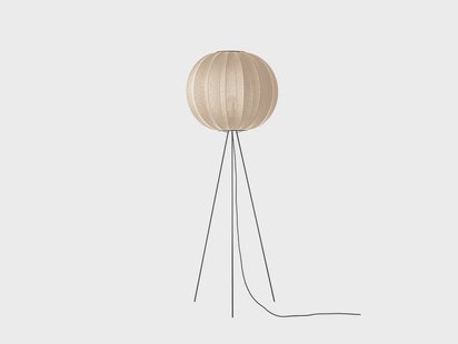 Knit-Wit 60 Round Vloerlamp Hoog Sand Stone Made By Hand - Woonkamer - Aluminium
