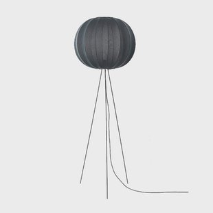 Knit-Wit 60 Round Vloerlamp Hoog Zwart Made By Hand - Woonkamer - Aluminium