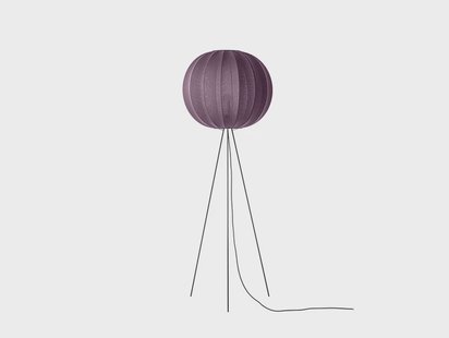 Knit-Wit 60 Round Vloerlamp Hoog Burgundy Made By Hand - Woonkamer - Aluminium