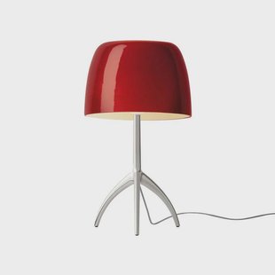 Lumiere Grande tafellamp, aluminium/rood, 45 cm Foscarini - Woonkamer