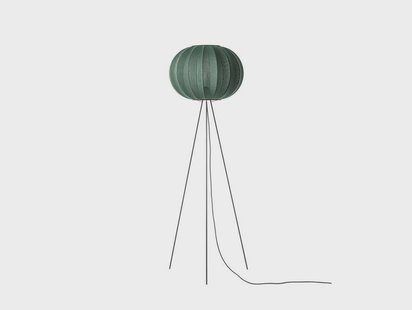 Knit-Wit 45 Round Vloerlamp Hoog Tweed Green Made By Hand - Woonkamer - Aluminium