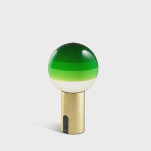 Dipping Light LED tafellamp, groen/messing MARSET - Woonkamer - Designer - Glas - Met lampenkap