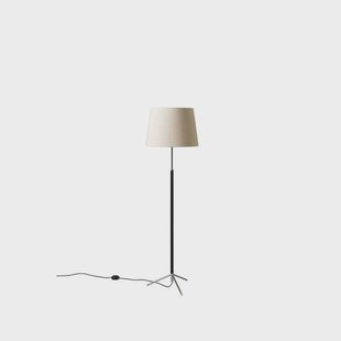 Pie de Salón G1 vloerlamp chroom/beige, Ø40 cm Santa & Cole - Woonkamer - Metaal