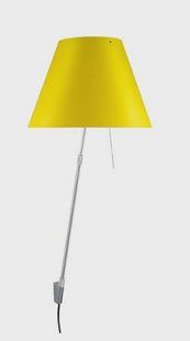Costanza Wandlamp met Dimmer Alu/Smart Yellow Luceplan - Woonkamer - Aluminium