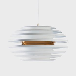 Belid - Ellipse Hanglamp Ø500 Mat Wit/Geelkoper