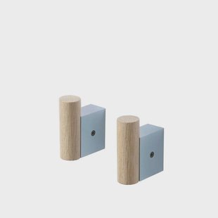 Muuto - Attach Hook Set of 2 Oak/Pale Blue