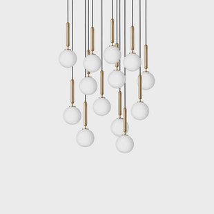 Nuura Aps - Miira 13 kroonluchter, messing/opaal, Ø 92 cm, 13 lampen Nuura