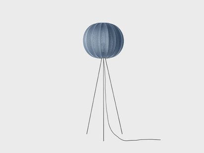 Knit-Wit 60 Round Vloerlamp Hoog Blue Stone Made By Hand - Woonkamer - Aluminium