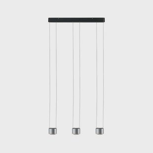Paulmann - Aldan 3 hanglamp dimbaar. Zwart/geborsteld aluminium