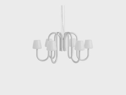 Apollo 745 Kroonluchter Alu/White Opal HAY - Woonkamer - Aluminium
