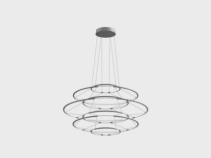 Drop 7 Hanglamp Satin Silver Nemo Lighting - Eetkamer - Kunststof - Ring